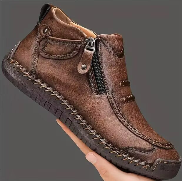 brown-ankle boots