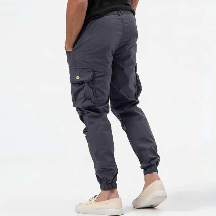 gray-cargo joggers