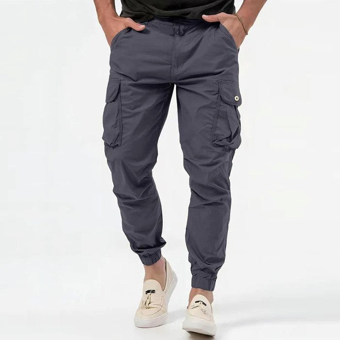 gray-cargo joggers