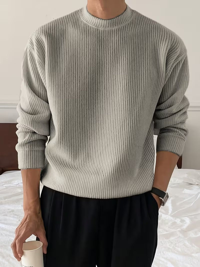 gray-knit shirt