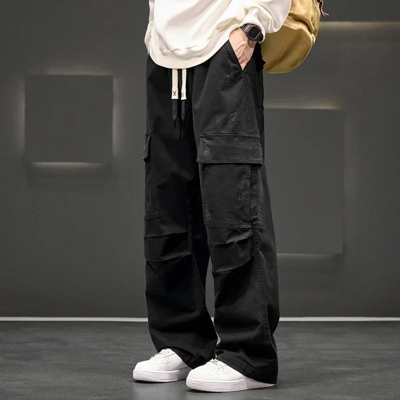 black-cargo pants