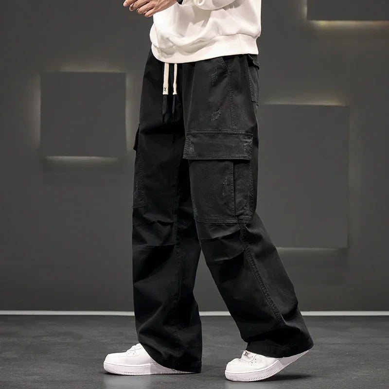 black-cargo pants