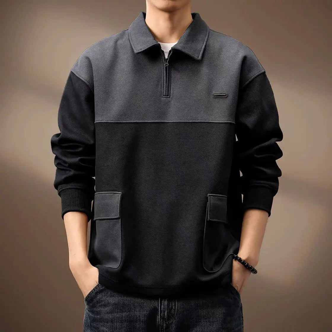 black-polo shirt