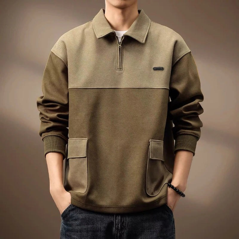 olive-polo shirt