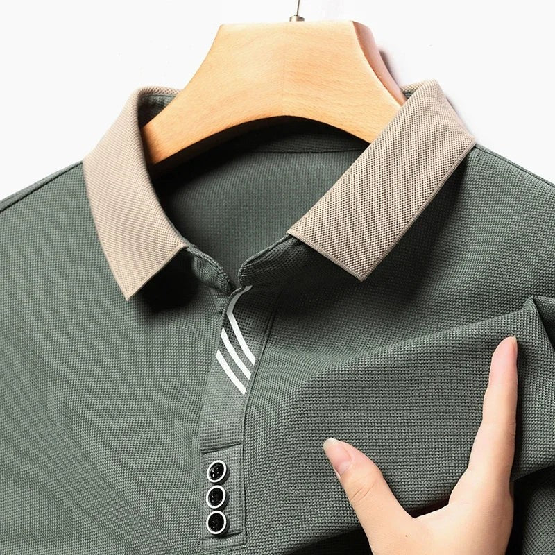 green-polo shirt