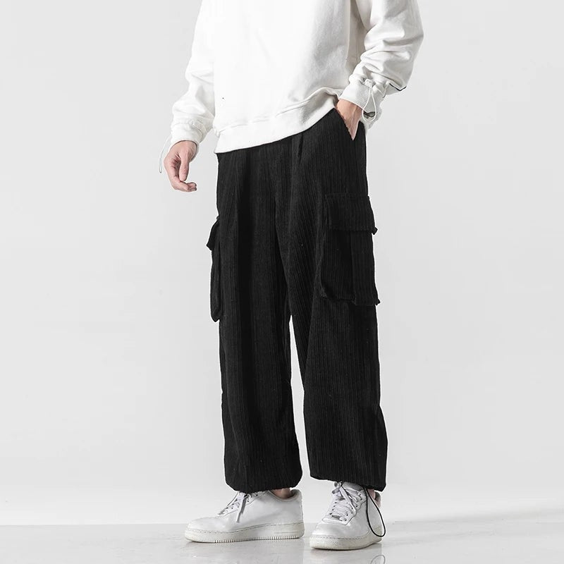 black-cargo pants