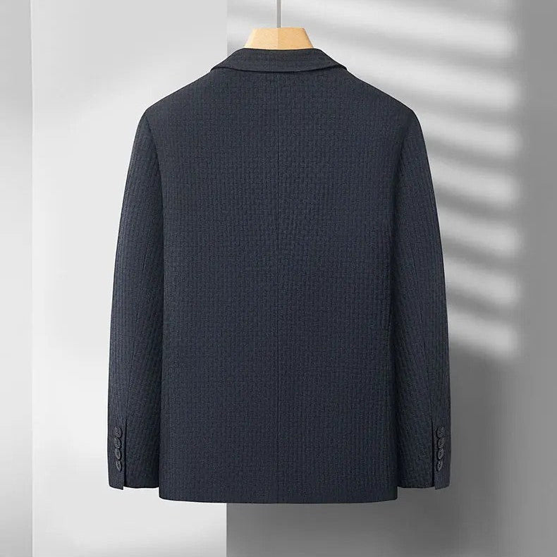 textured black-suit jacket