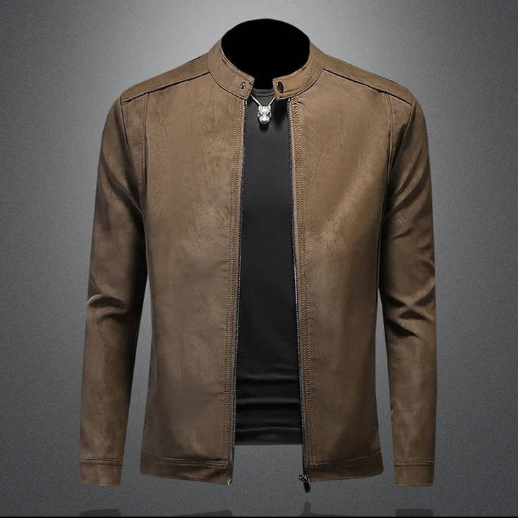 khaki-leather jacket