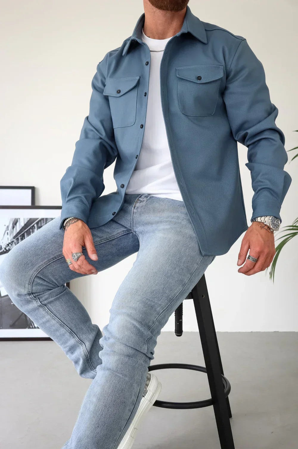 blue-shirt jacket