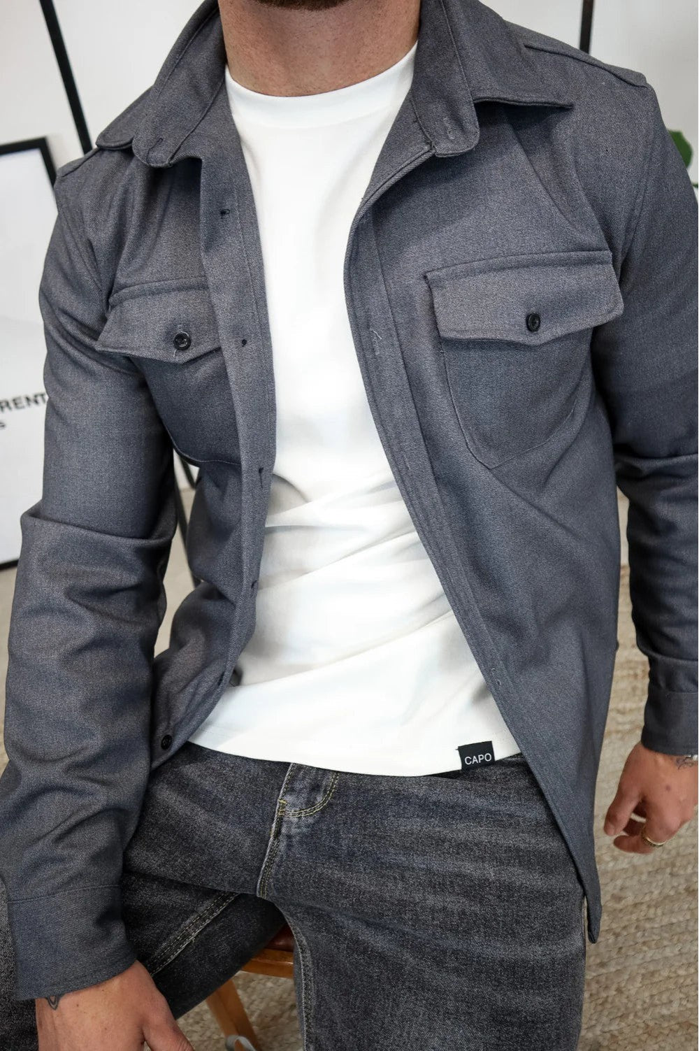 dark gray-shirt jacket