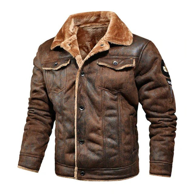 brown-trucker jacket