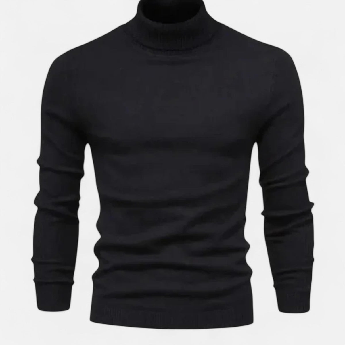 black-turtleneck sweater