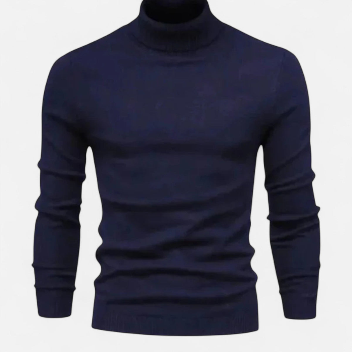 navy-turtleneck sweater