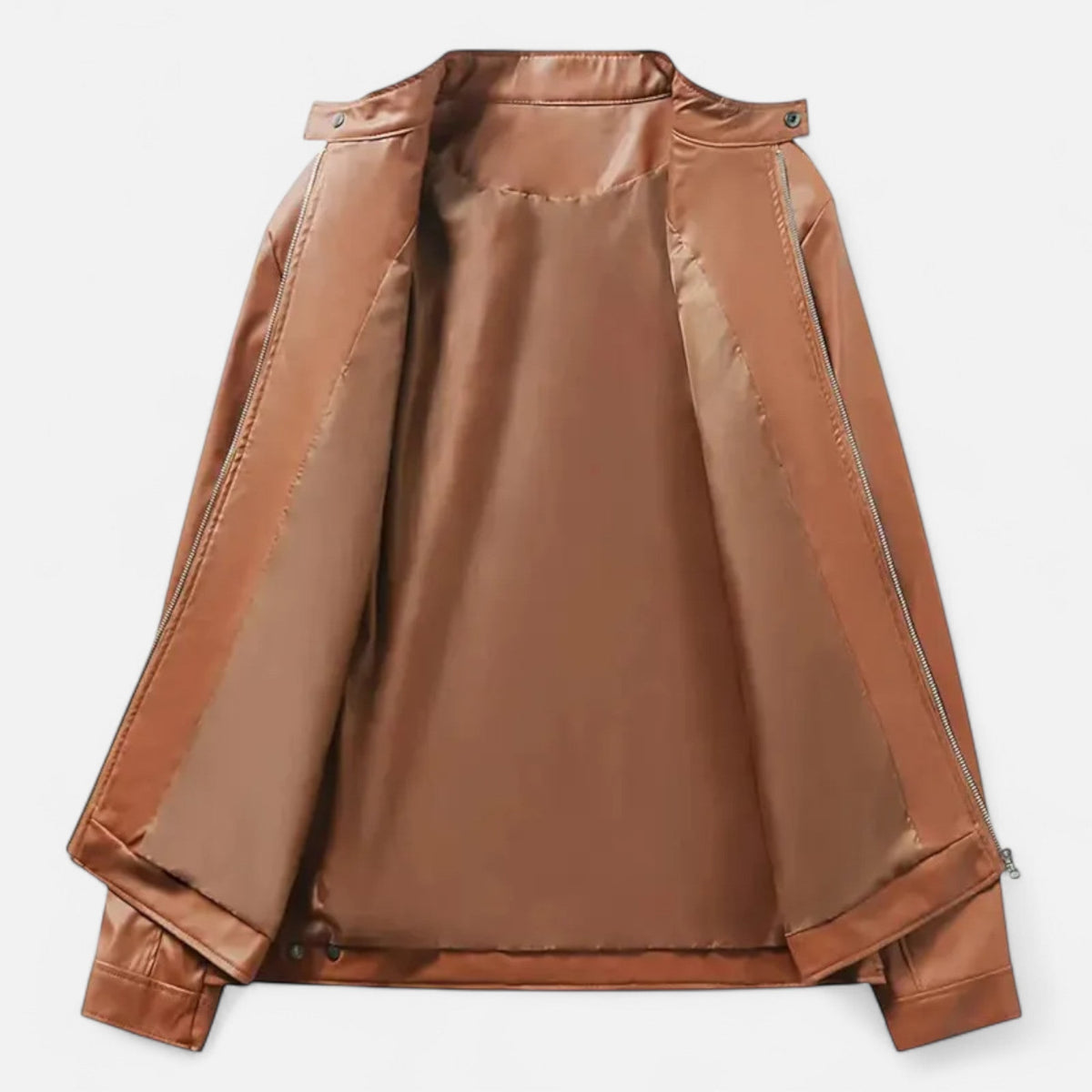 camel-leather jacket