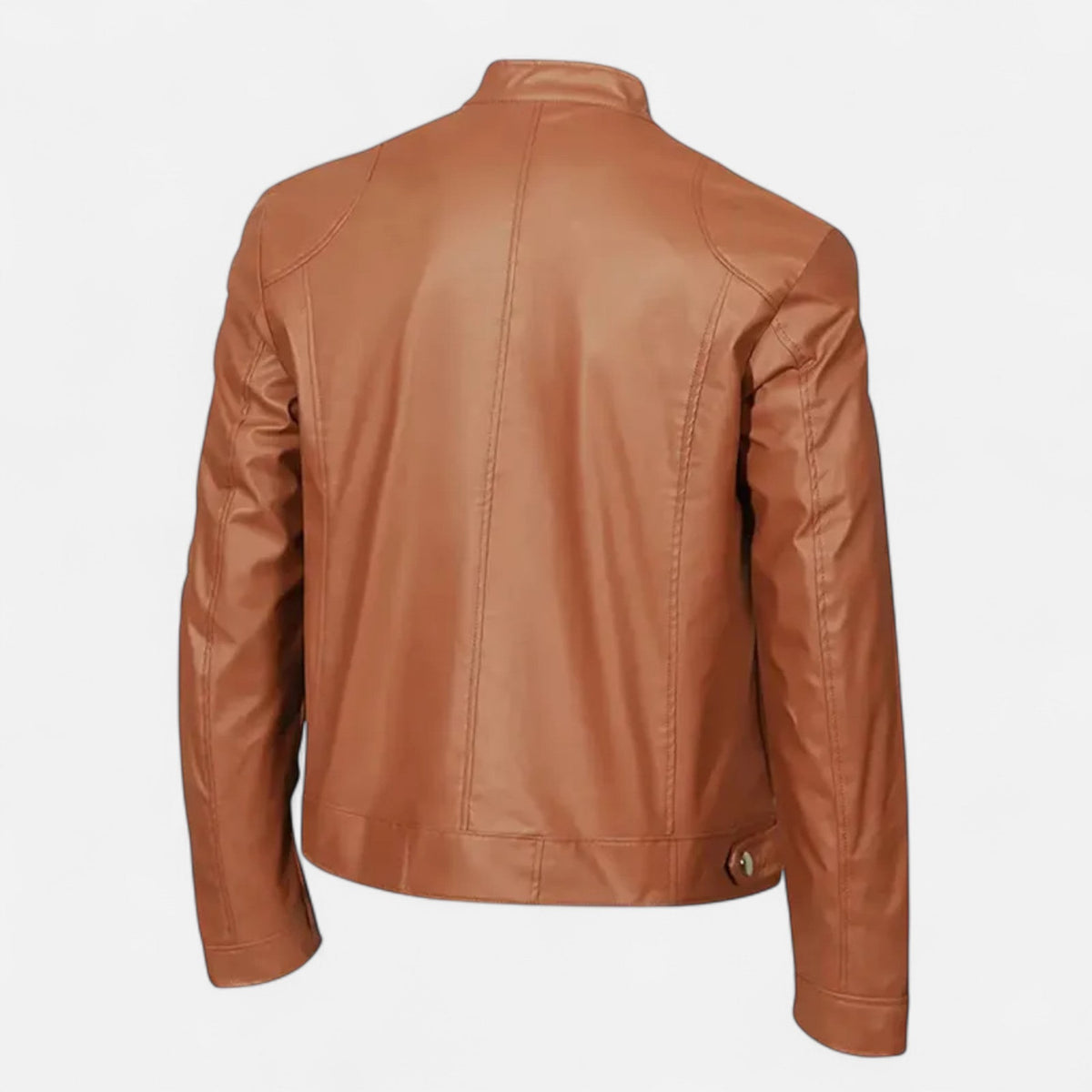 camel-leather jacket