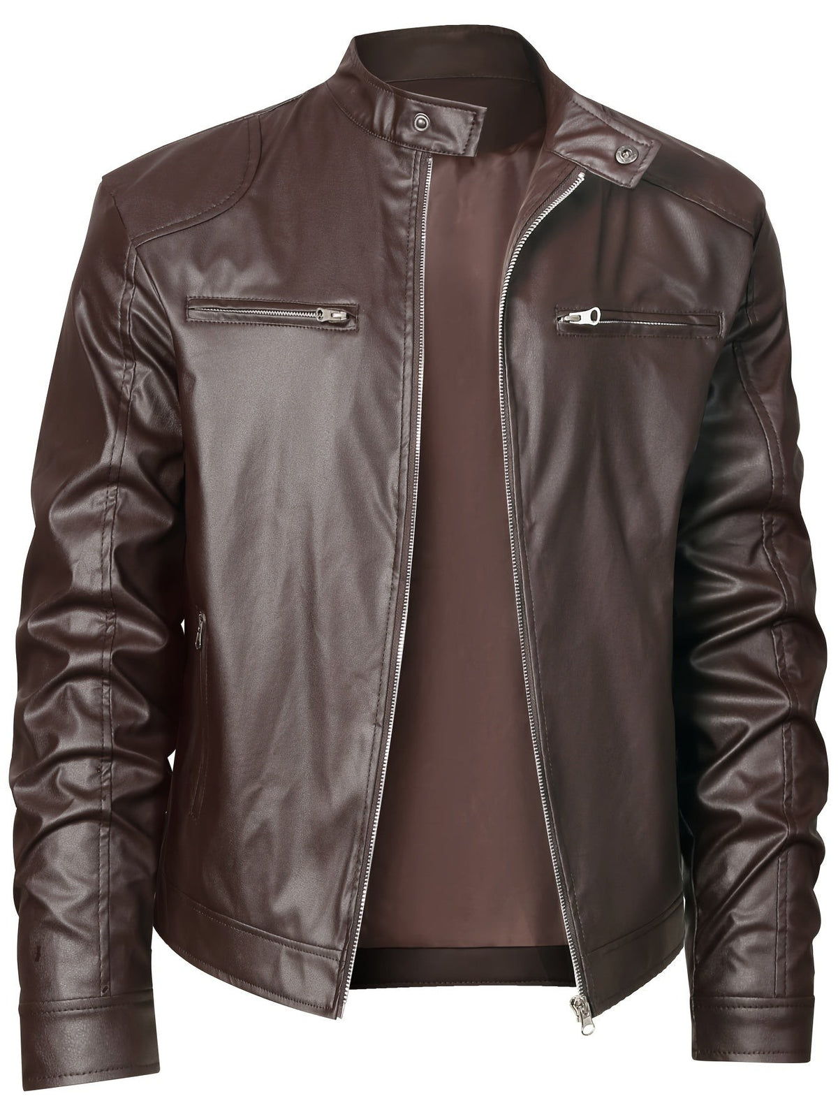 coffee brown-moto jacket