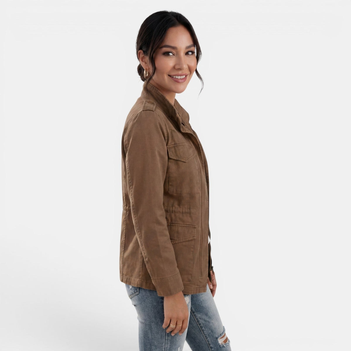 brown-utility jacket