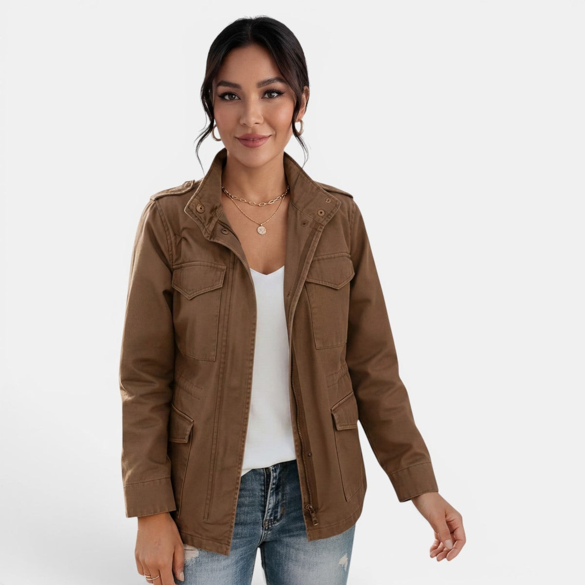 brown-utility jacket