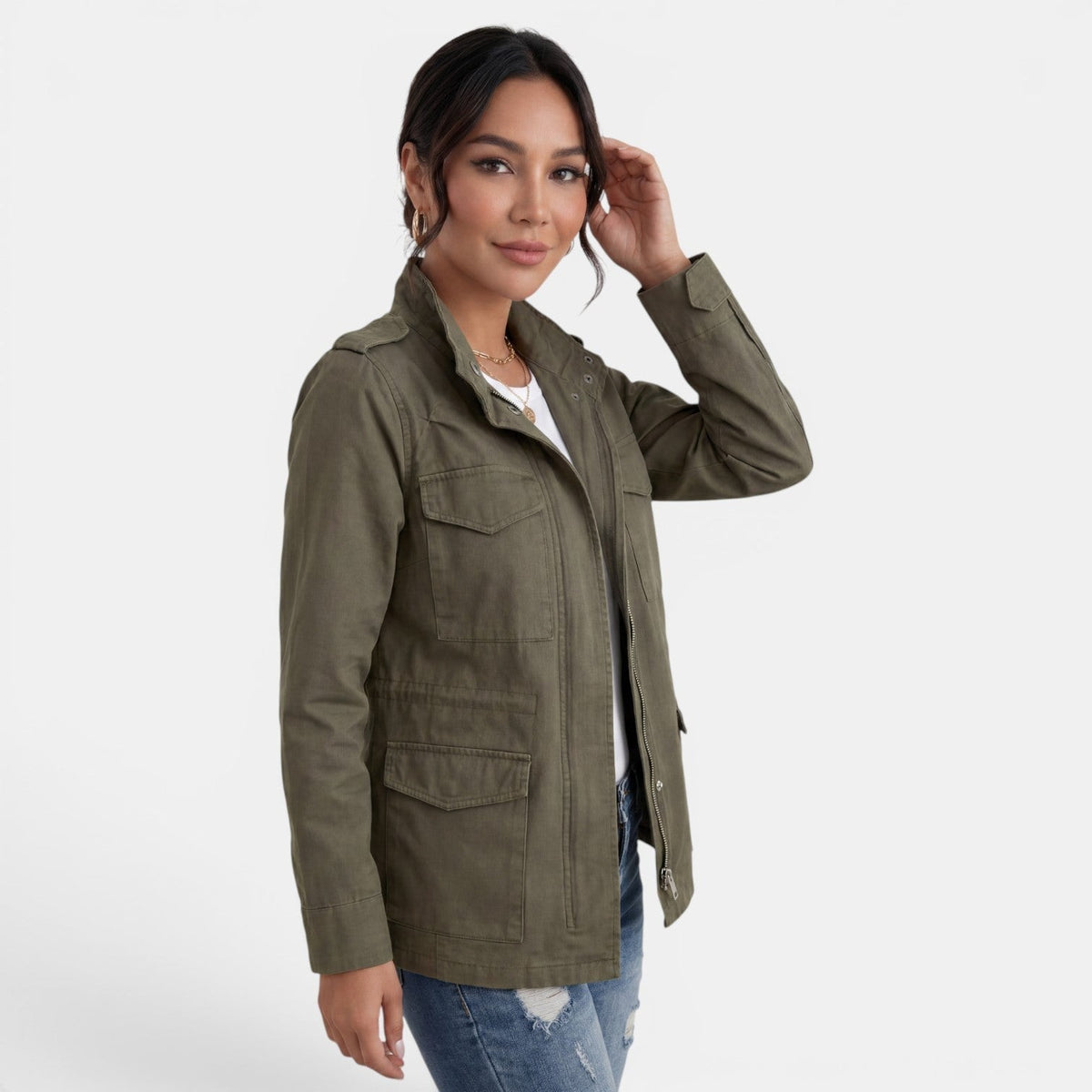 green-utility jacket