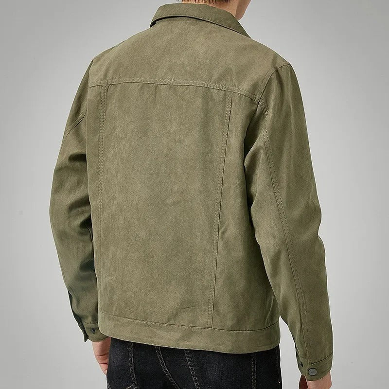 army green-trucker jacket