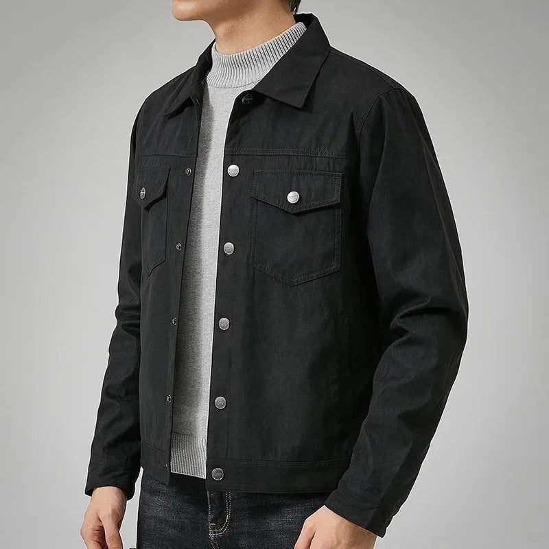 black-trucker jacket