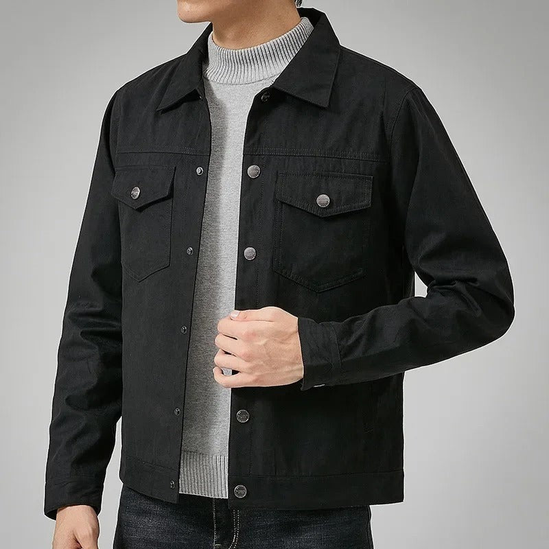 black-trucker jacket