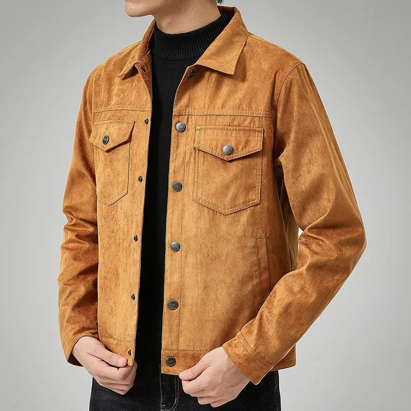 khaki-trucker jacket