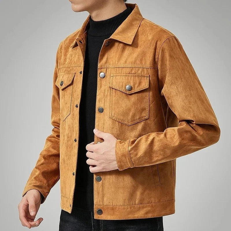 khaki-trucker jacket