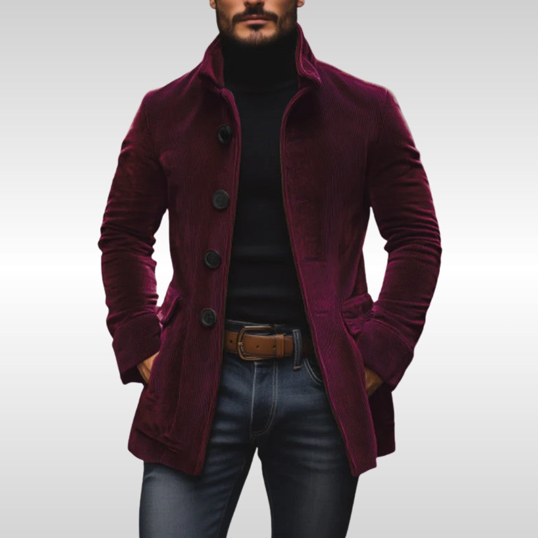 wine red-corduroy jacket
