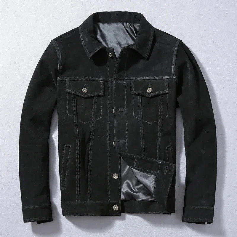 black-trucker jacket