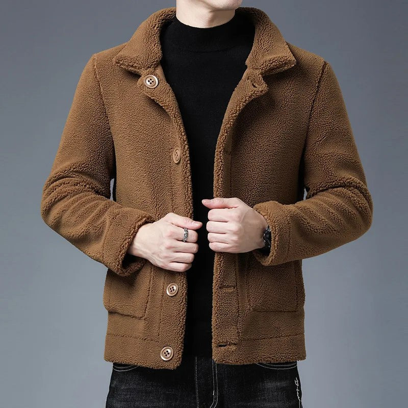 brown-shearling jacket