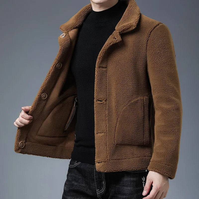 brown-shearling jacket