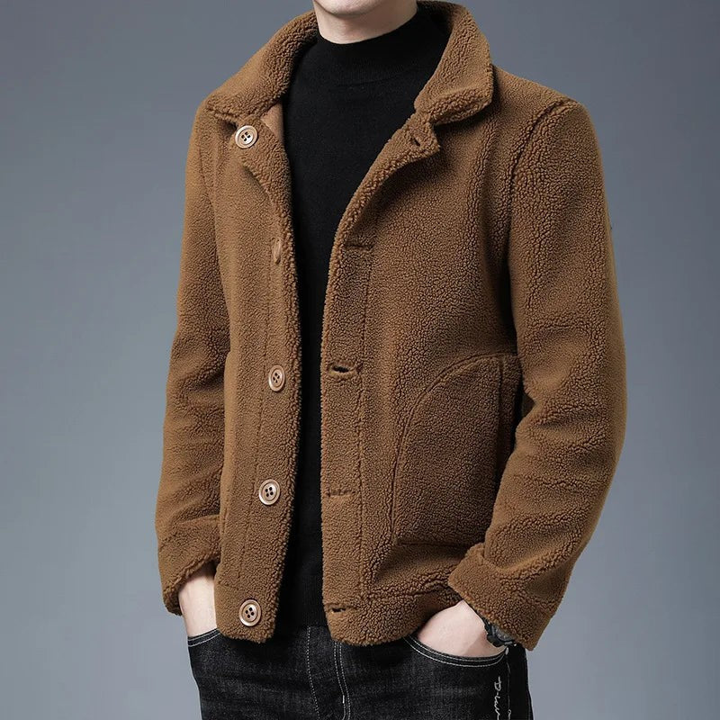 brown-shearling jacket