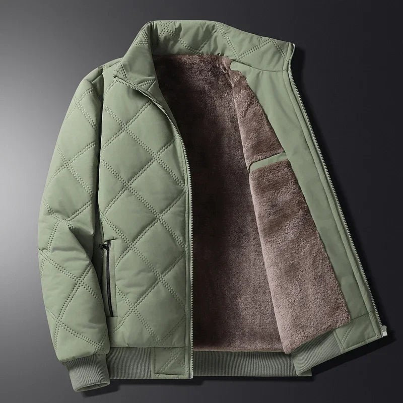 green-bomber jacket