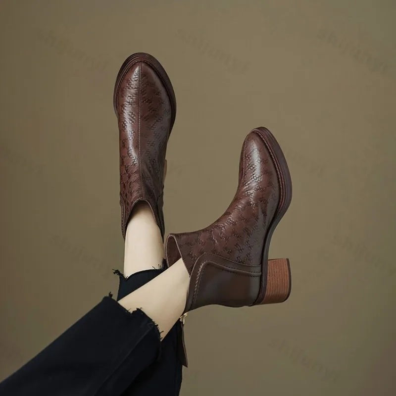 brown-ankle boots