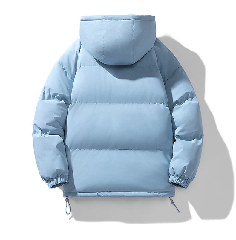 light blue-puffer jacket