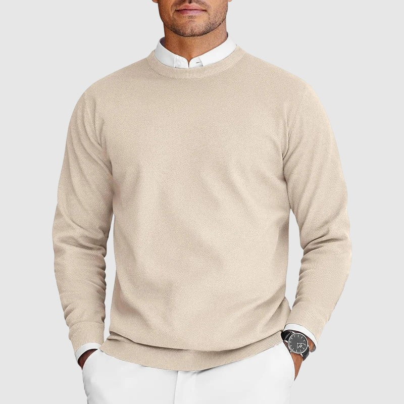 beige-crew neck sweater