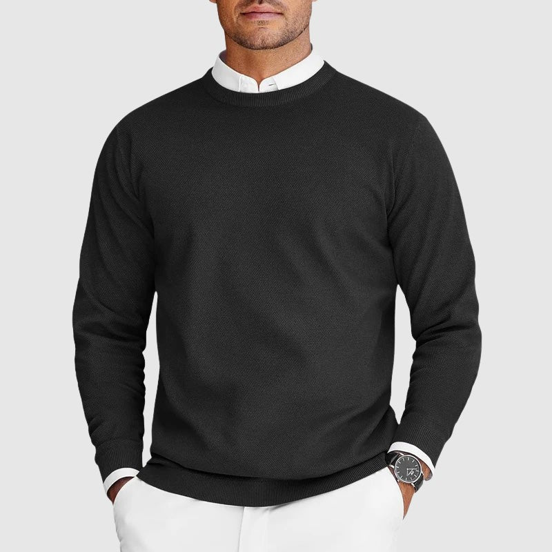 black-crew neck sweater