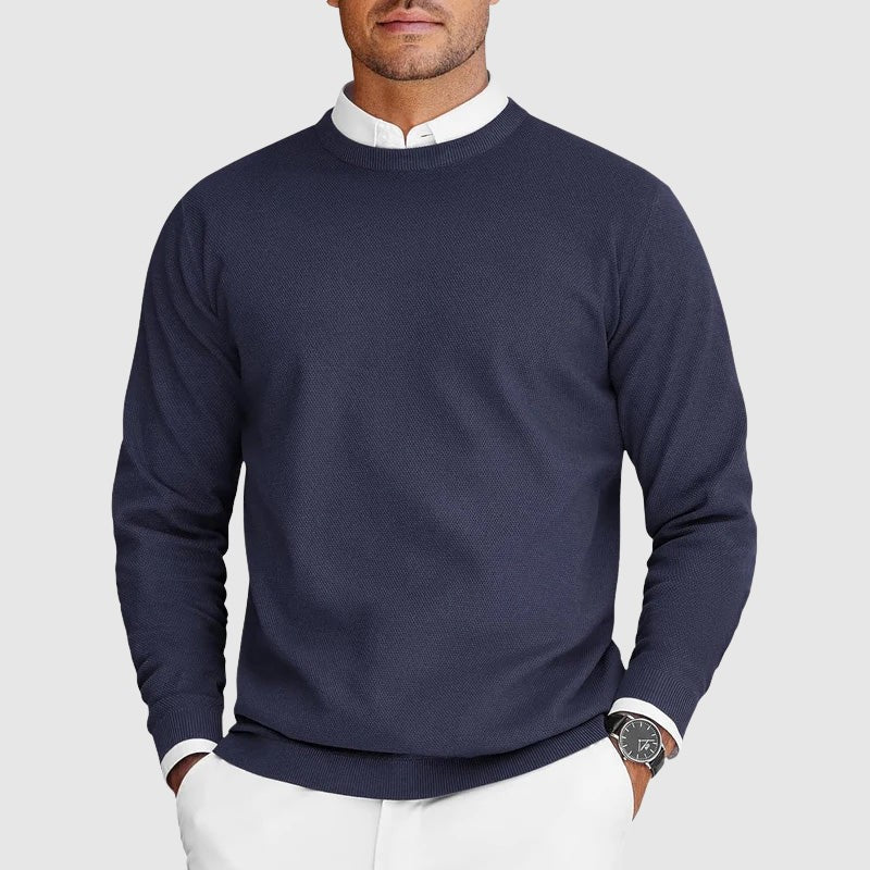 blue-crew neck sweater