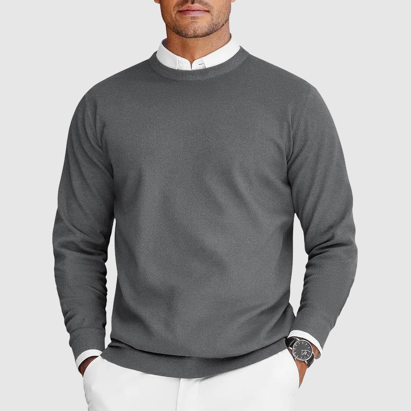 gray-crew neck sweater
