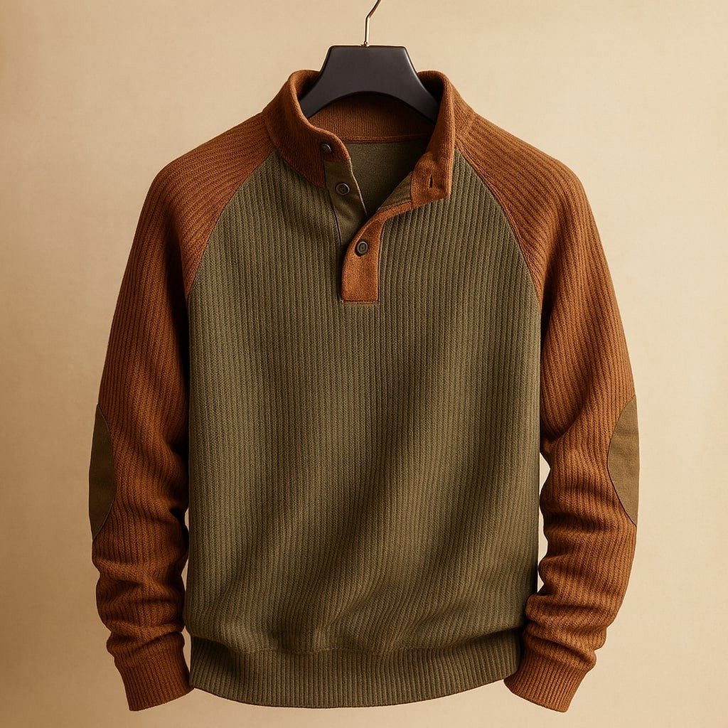 army green-knit sweater