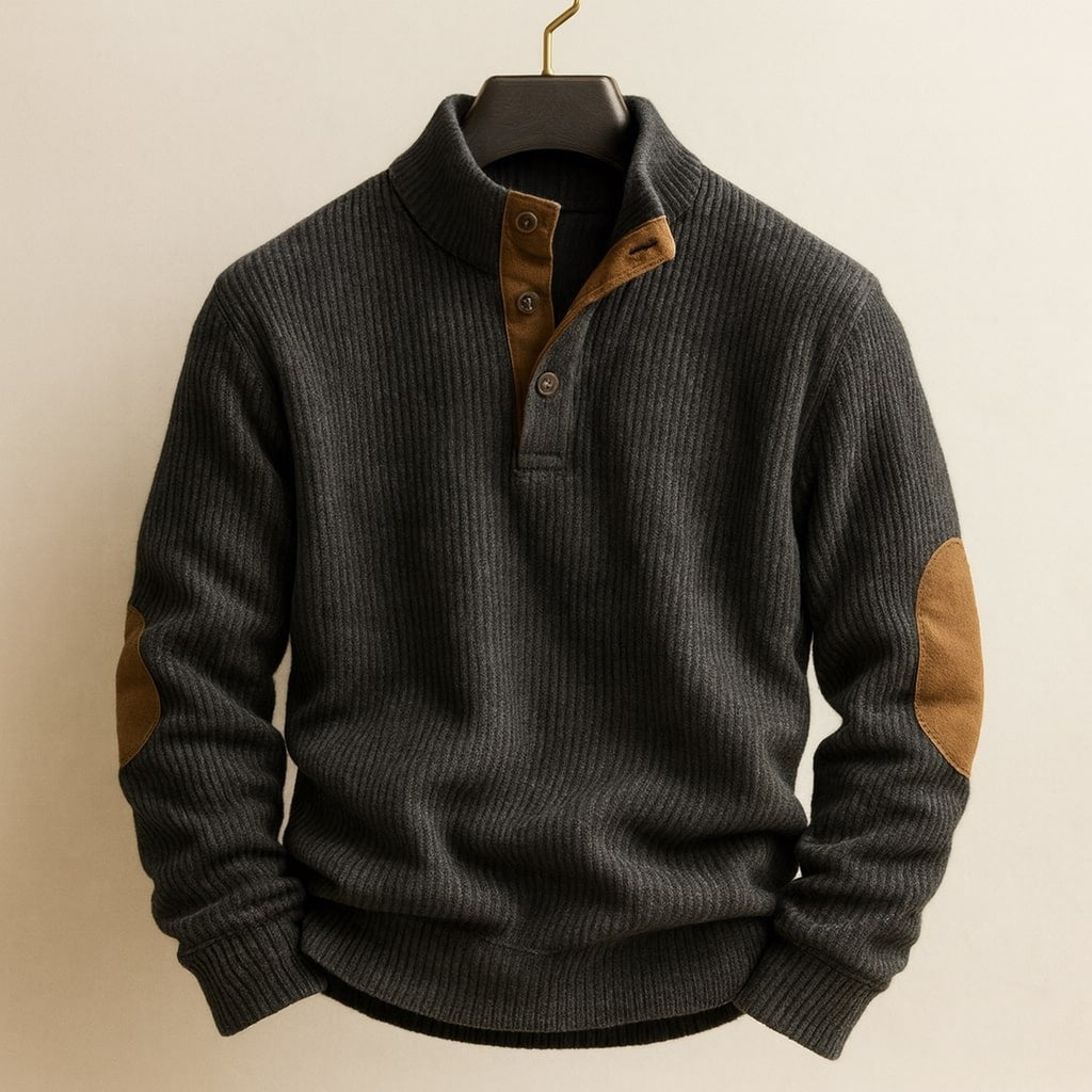 black-knit sweater