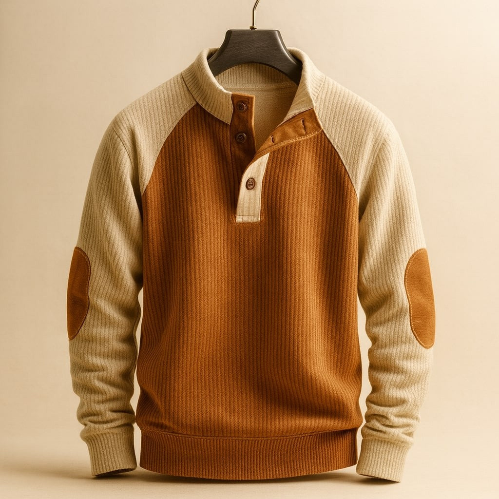 brown-knit sweater
