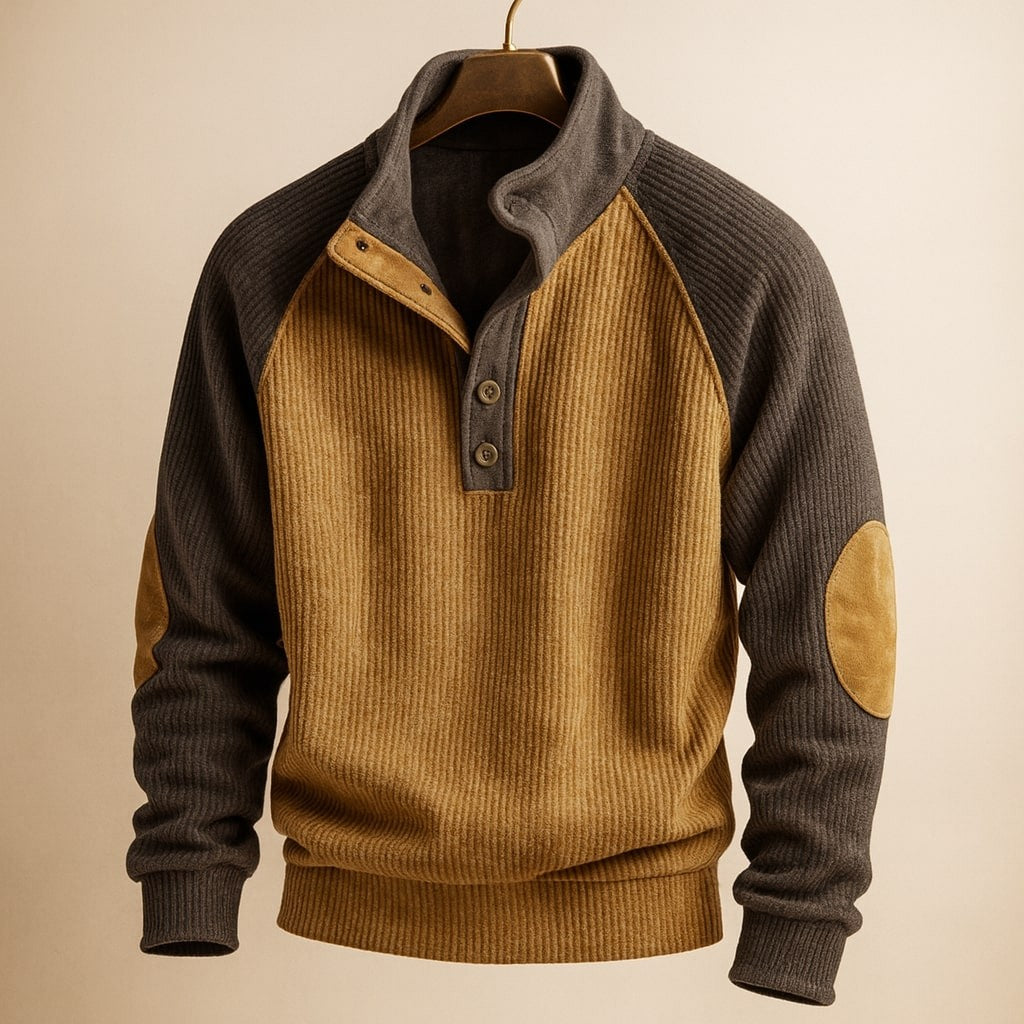 khaki-knit sweater
