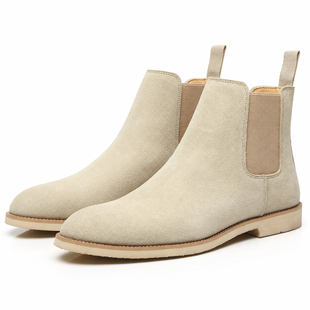 beige-chelsea boots