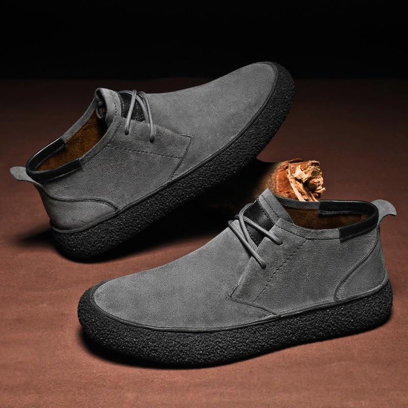gray-chukka boots