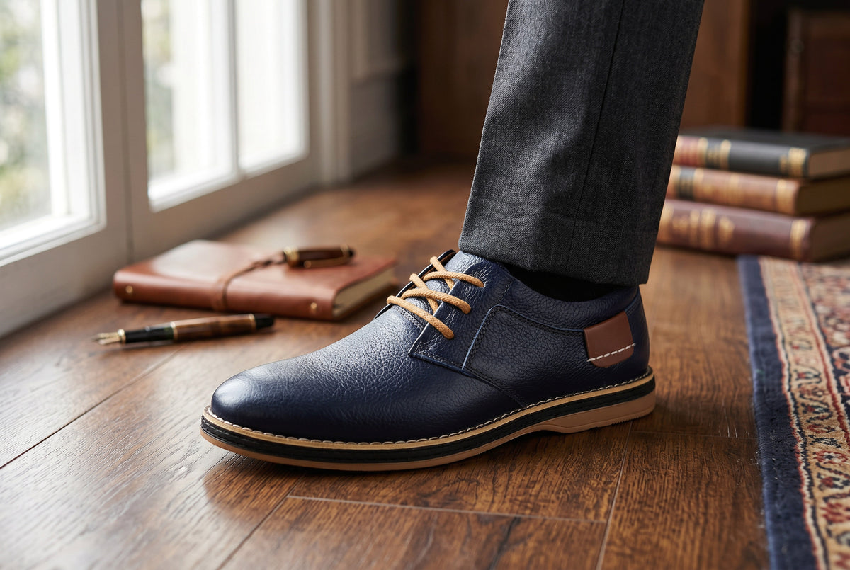 dark blue-dress shoes
