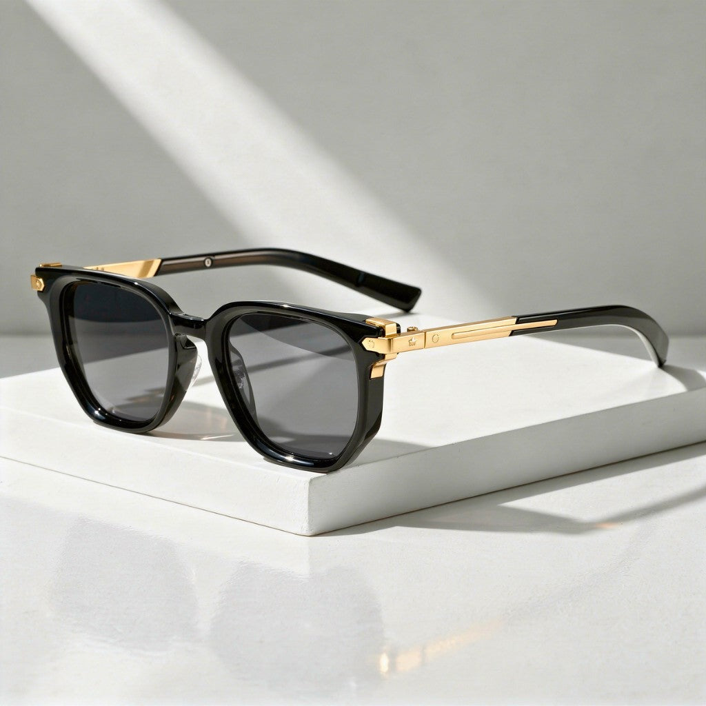 Cade rectangle sunglasses - Black