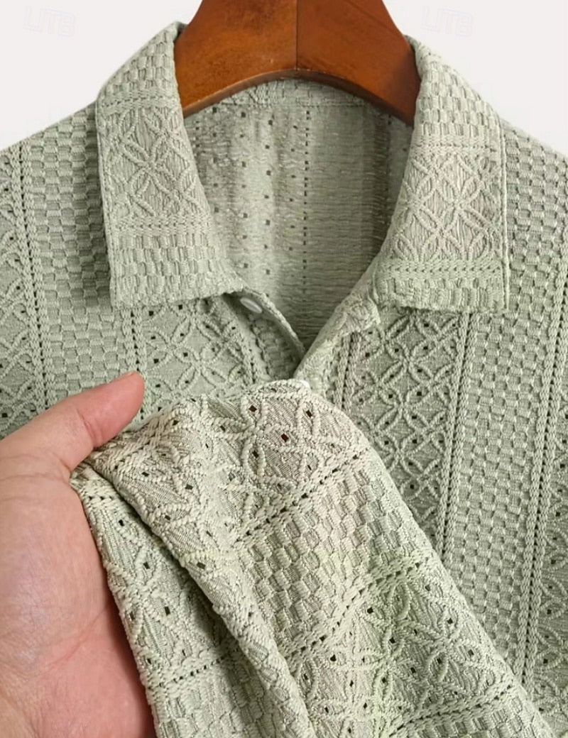 Cade knit polo shirt - Light Green