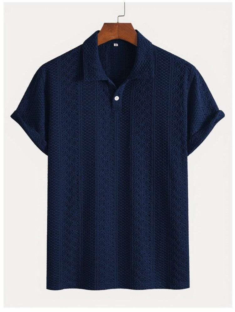 Cade knit polo shirt - Navy